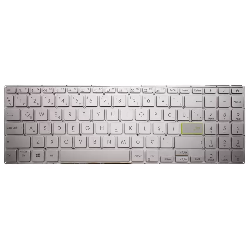Asus Vivobook 15 K513, K513E Klavye Işıklı (Gümüş TR)