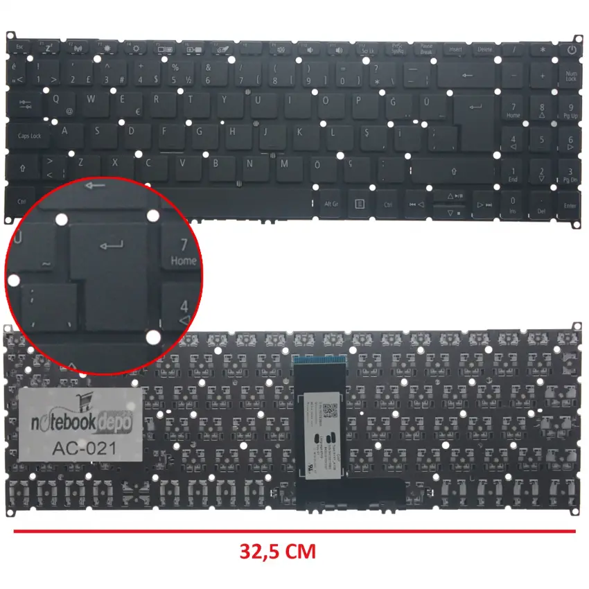 Acer Travelmate P2 Tmp215-53 Klavye (Siyah TR)