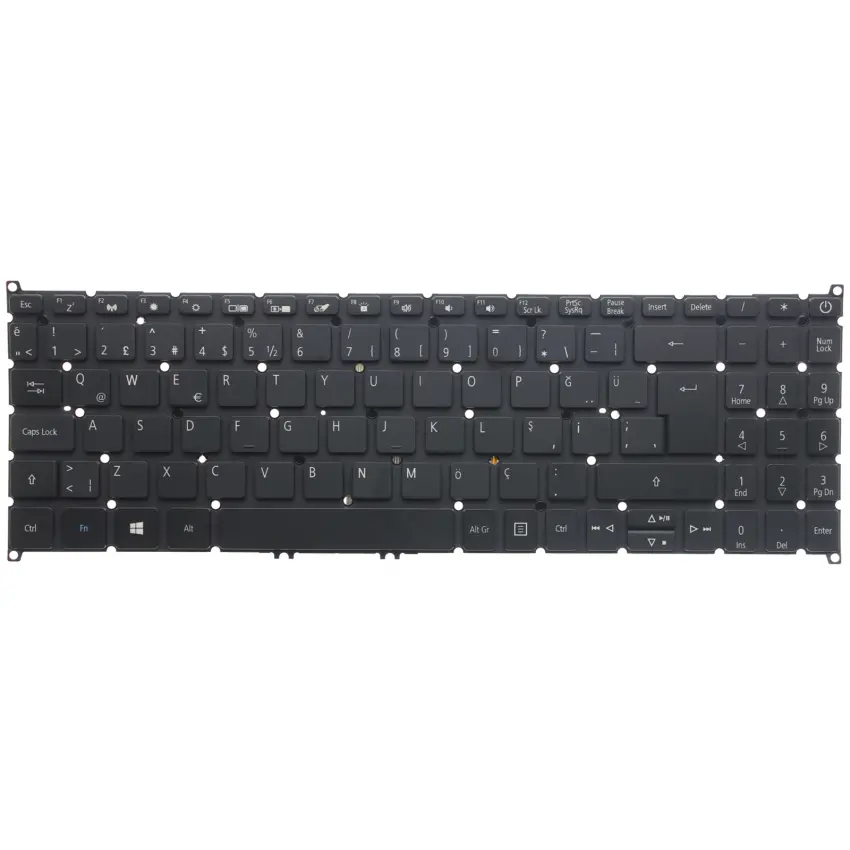 Acer Aspire 1 A115-21, A115-31 Klavye Işıklı (Siyah TR)