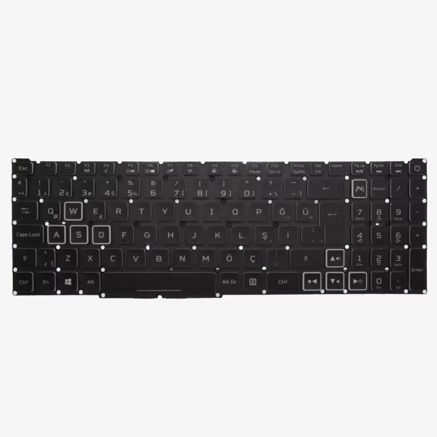 Acer Nitro 5 AN517-54-59KR, AN517-54-59VB Klavye Işıklı (Siyah TR)
