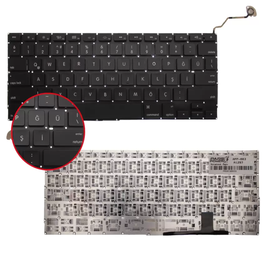 Apple MC227LL/A, MC725LL/A, MD311LL/A Klavye (Siyah İng)