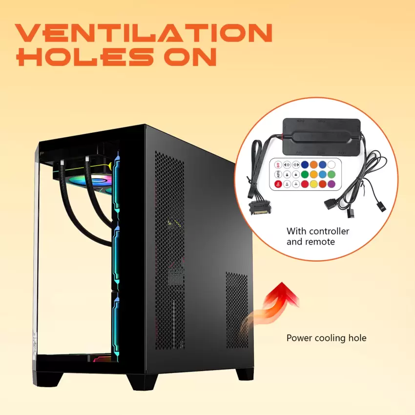 Gameagle Edge 7 Argb Fanlı Gamer Pc Kasası 850W 80+ Plus Bronz Modüler Powerlı Sıvı Soğutmalı (Siyah)