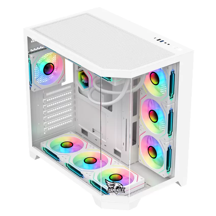 Gameagle Edge 7 Argb Fanlı Oyuncu Pc Kasası 850W 80+ Plus Bronz Modüler Powerlı Sıvı Soğutmalı (Beyaz)