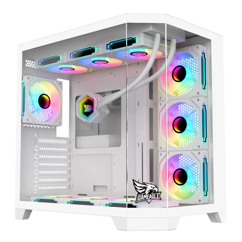 Gameagle Edge 7 Argb Fanlı Oyuncu Bilgisayar Kasası 850W 80+ Plus Bronz Modüler Powerlı Sıvı Soğutmalı (Beyaz)