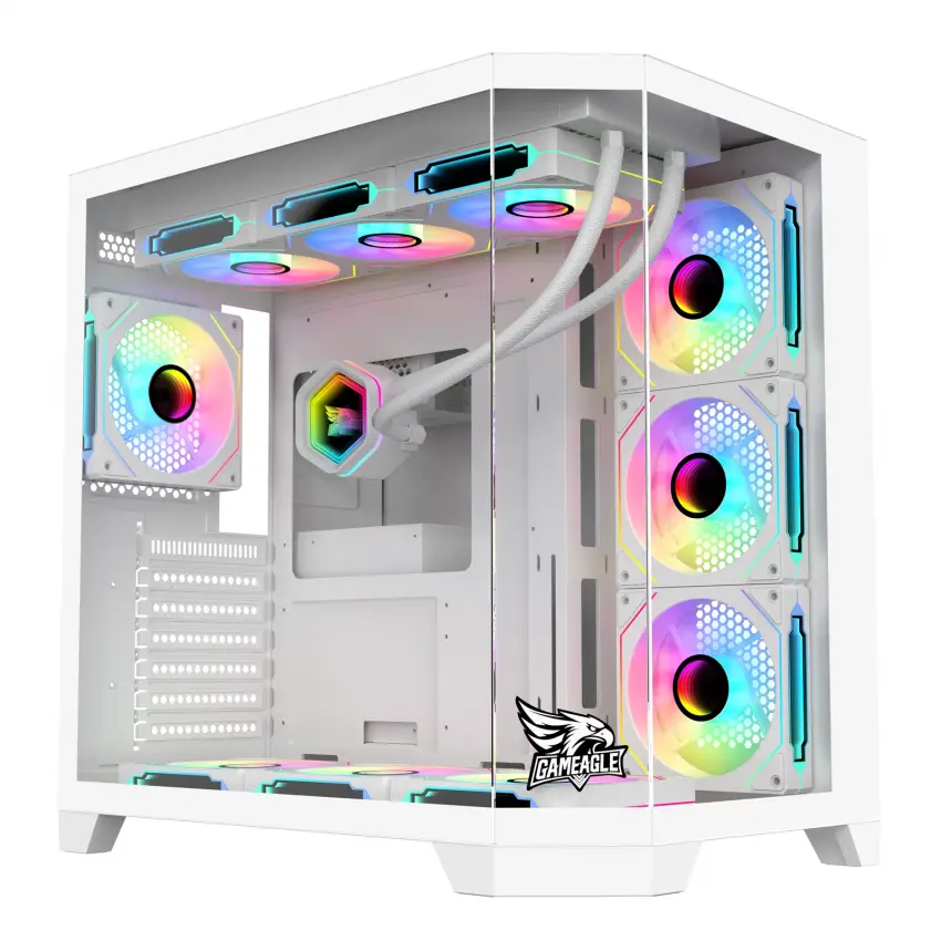 Gameagle Edge 7 Argb Fanlı Gamer Bilgisayar Kasası 850W 80+ Plus Bronz Modüler Powerlı Sıvı Soğutmalı (Beyaz)