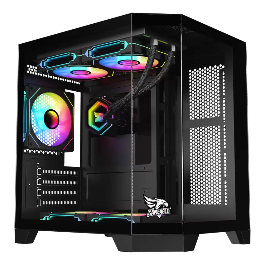 Gameagle Edge Compact 3 Argb Fanlı Oyuncu Pc Kasası 750W 80+ Plus Bronz Powerlı Sıvı Soğutmalı (Siyah)