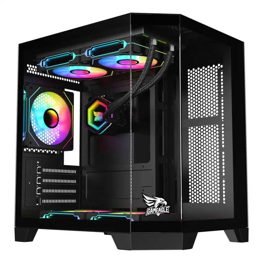 Gameagle Edge Compact 3 Argb Fanlı Gamer Bilgisayar Kasası 750W 80+ Plus Bronz Powerlı Sıvı Soğutmalı (Siyah)