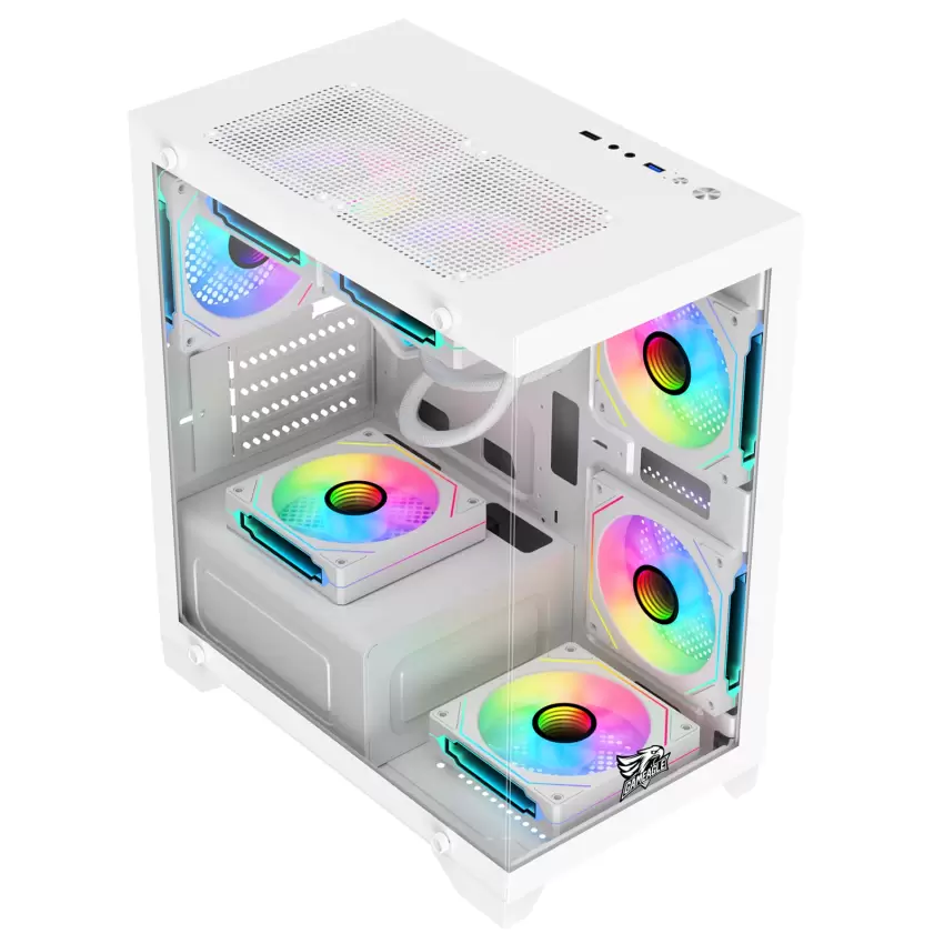 Gameagle Tornado 5 Argb Fanlı Gamer Pc Kasası 750W 80+ Plus Bronz Powerlı Sıvı Soğutmalı (Beyaz)