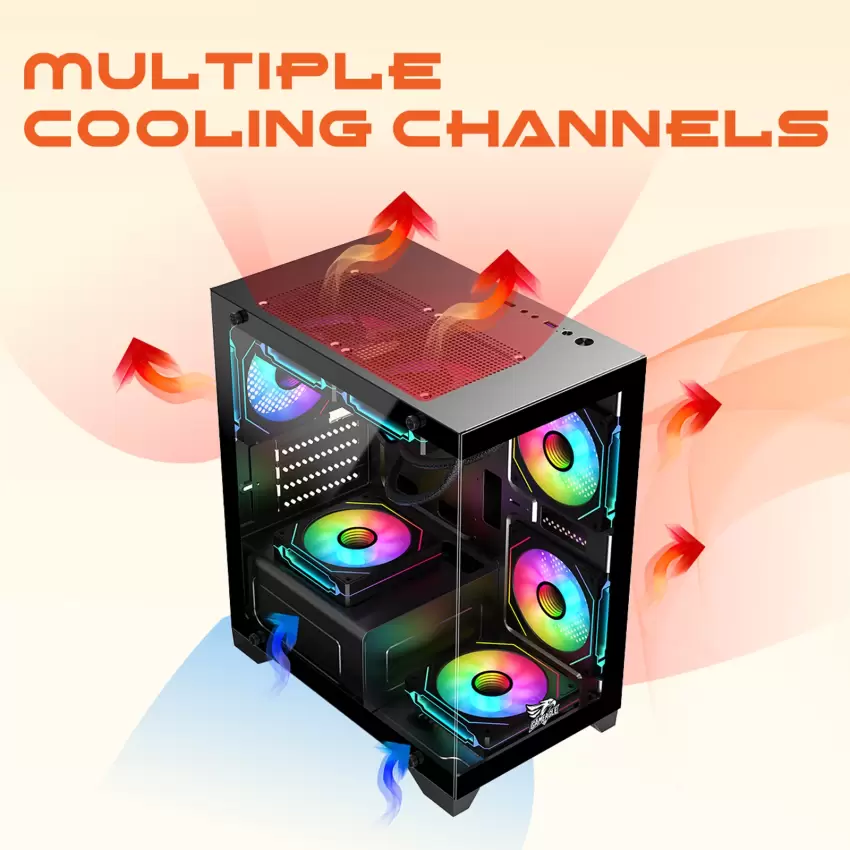Gameagle Tornado 5 Argb Fanlı Oyuncu Pc Kasası 750W 80+ Plus Bronz Powerlı (Siyah)