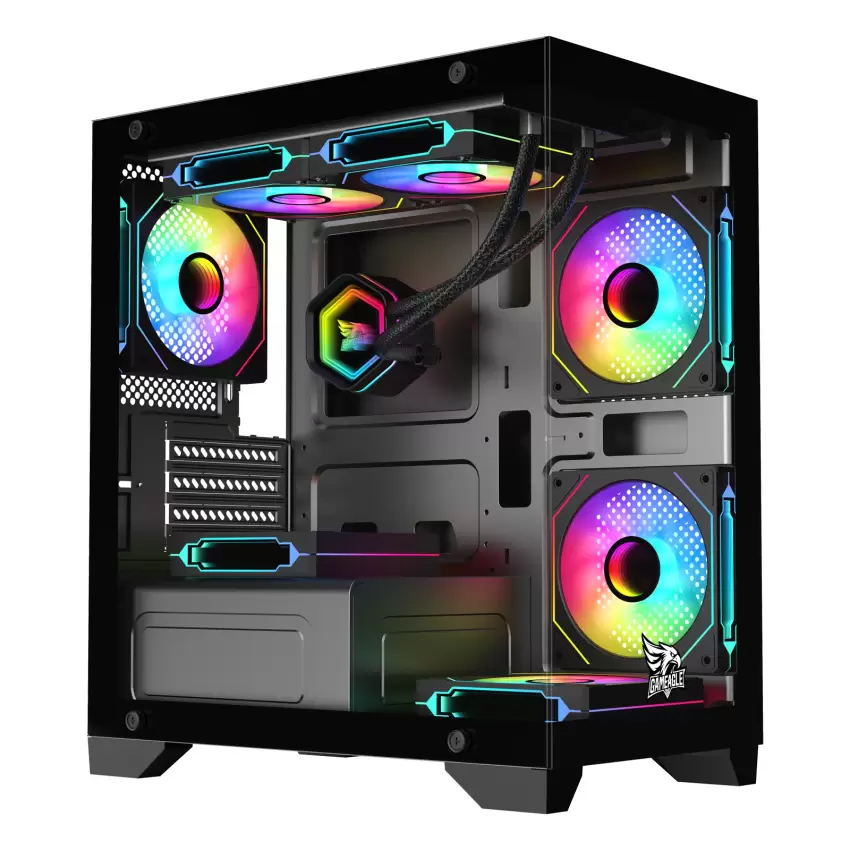 Gameagle Tornado 5 Argb Fanlı Oyuncu Pc Kasası 750W 80+ Plus Bronz Powerlı Sıvı Soğutmalı (Siyah)