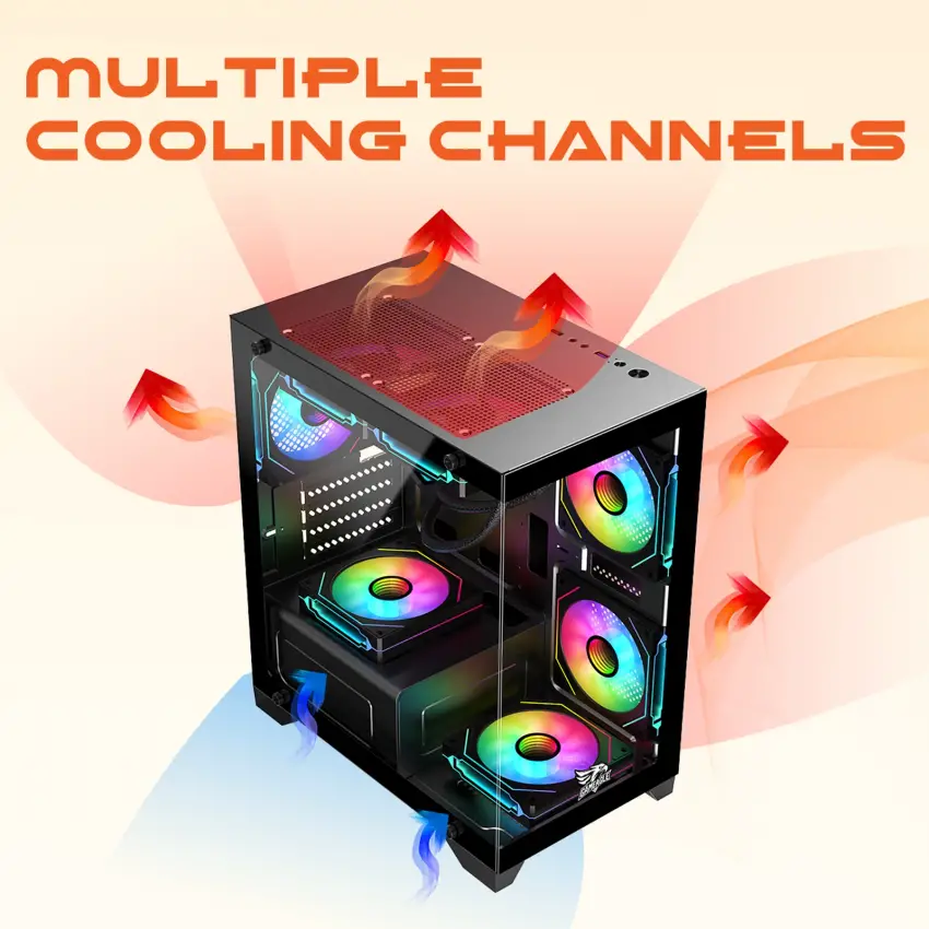 Gameagle Tornado 5 Argb Fanlı Gamer Bilgisayar Kasası 750W 80+ Plus Bronz Powerlı (Siyah)
