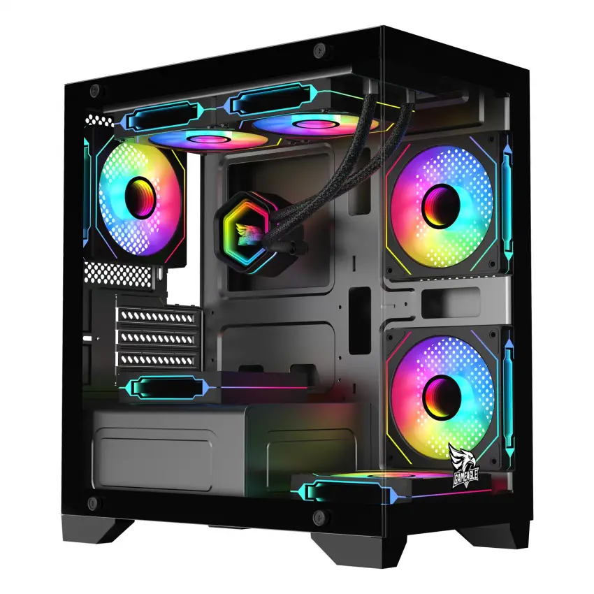 Gameagle Tornado 5 Argb Fanlı Gamer Bilgisayar Kasası 750W 80+ Plus Bronz Powerlı Sıvı Soğutmalı (Siyah)