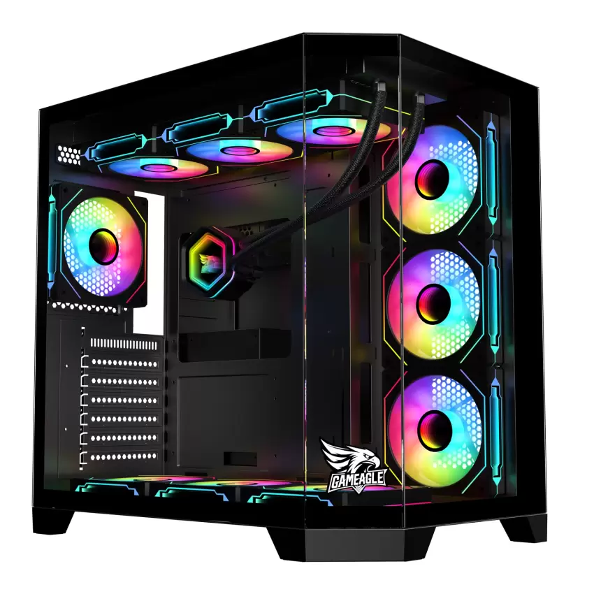 Gameagle Edge 7 Argb Fanlı Oyuncu Bilgisayar Kasası 850W 80+ Plus Bronz Powerlı Sıvı Soğutmalı (Siyah)