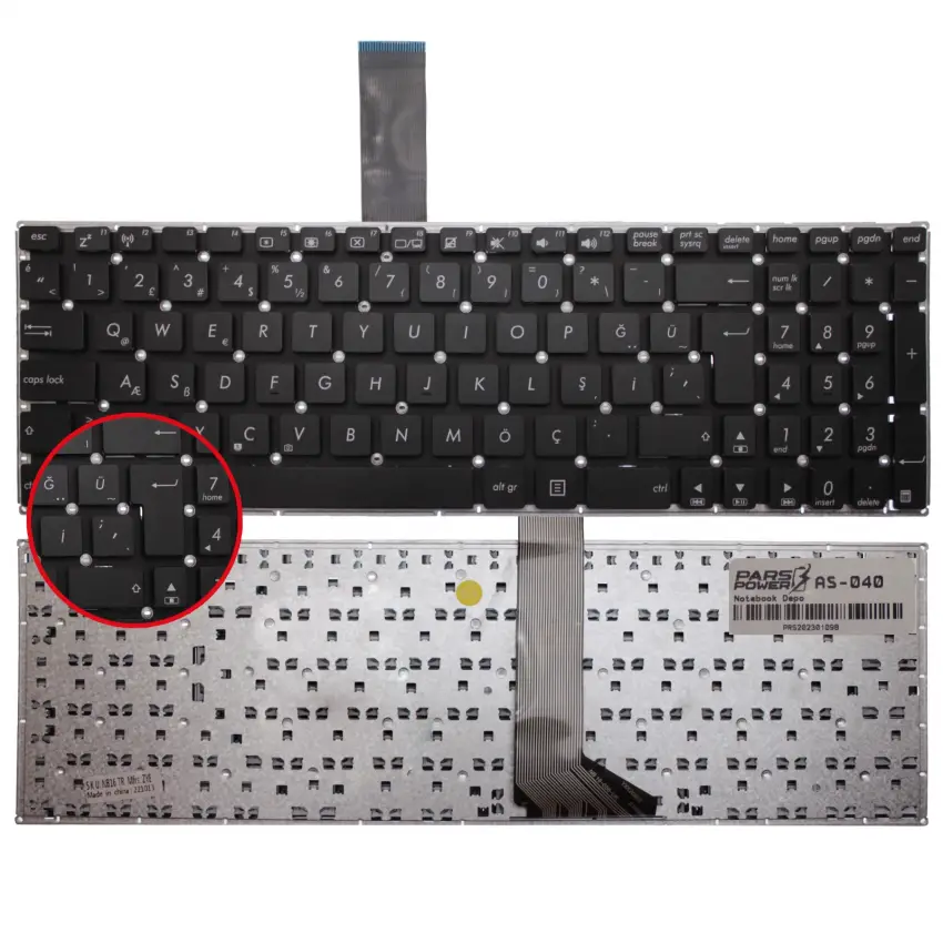 Asus 0KNB0-61221T0Q, 0KNB0-6129ND00 Notebook Klavye (Siyah TR)