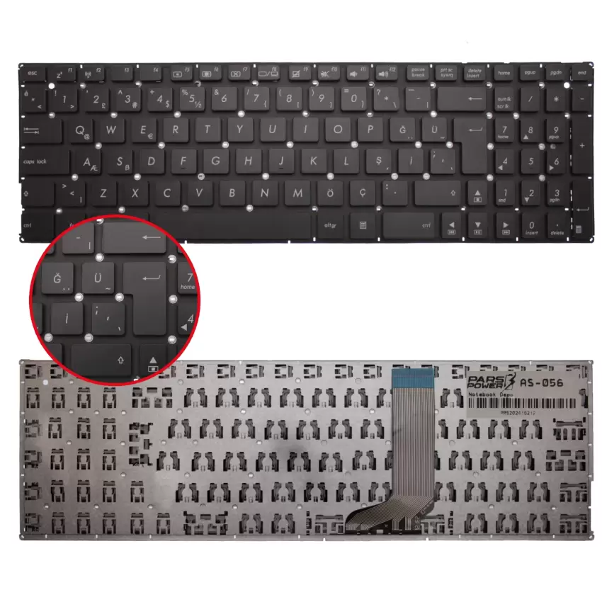 Asus X556UQ-DM537T Notebook Klavye (Siyah TR)