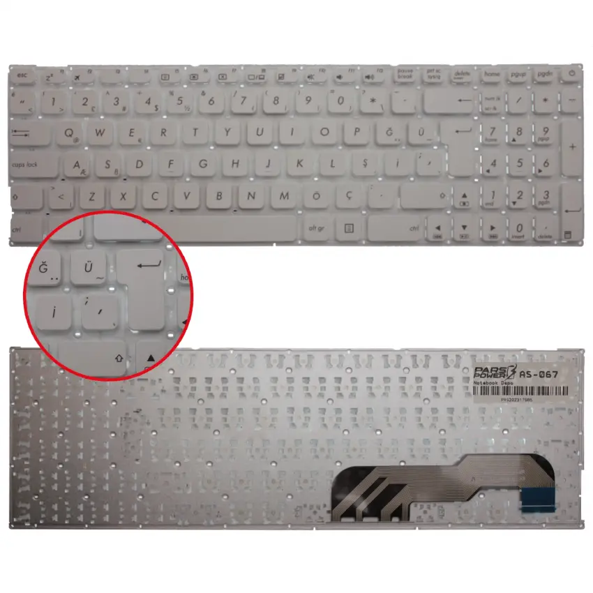 Asus X541UJ-GO456, X541UJ-GO521T Notebook Uyumlu Klavye (Beyaz TR)
