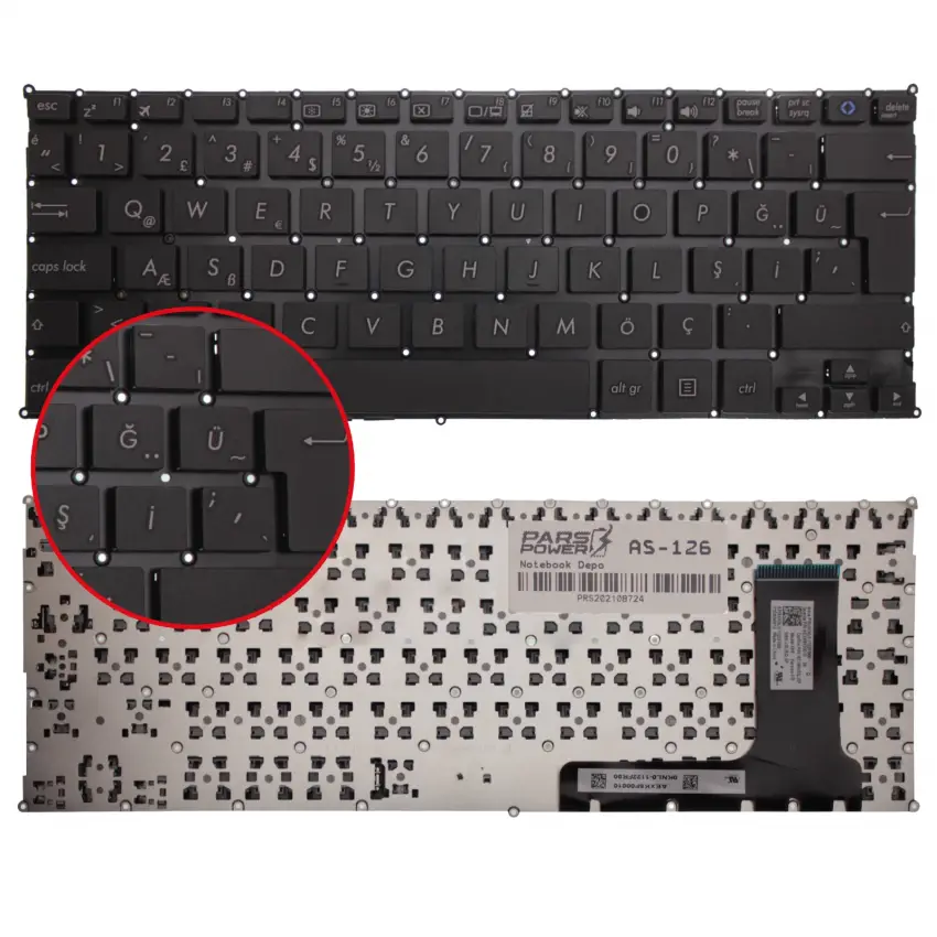 Asus Vivobook X205, E202 Klavye (Siyah TR)