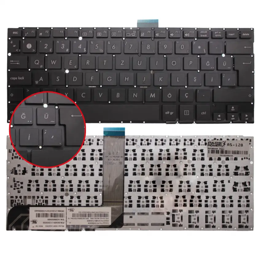 Asus Transformer Book Flip TP300LJ, TP300LD Klavye (Siyah TR)