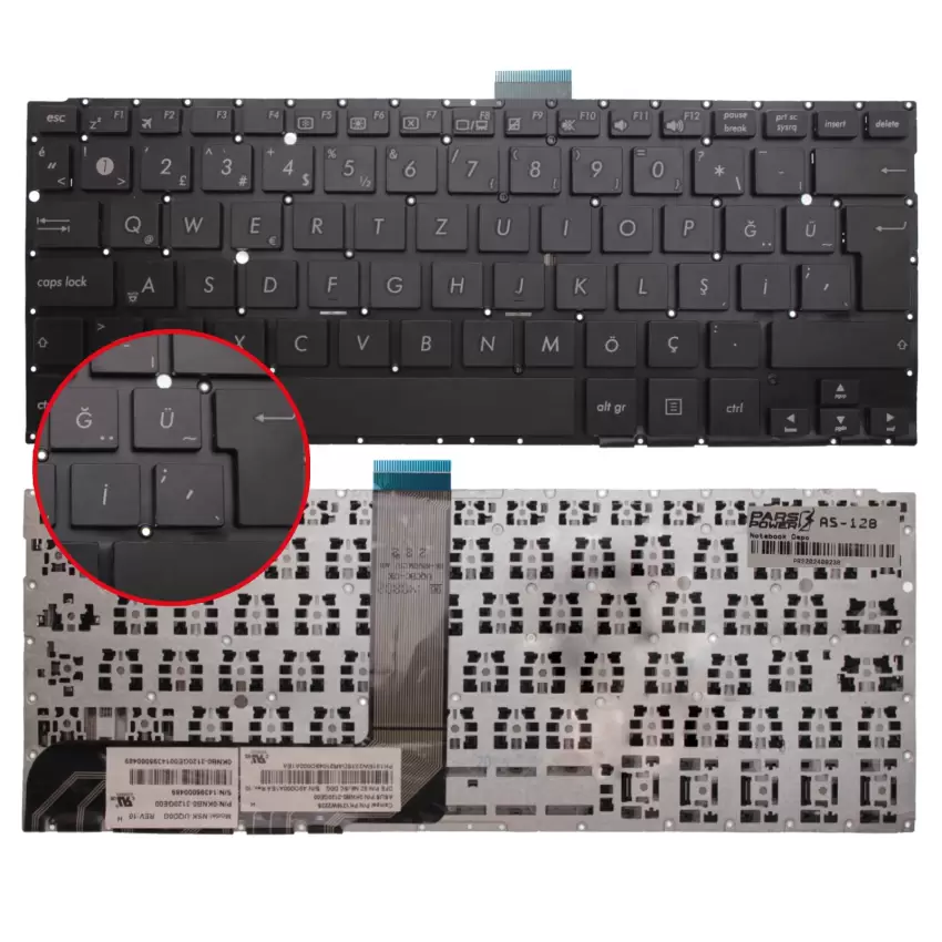 Asus Transformer Book Flip NSK-UQD0T 0KNB0-3120TU00 Klavye (Siyah TR)