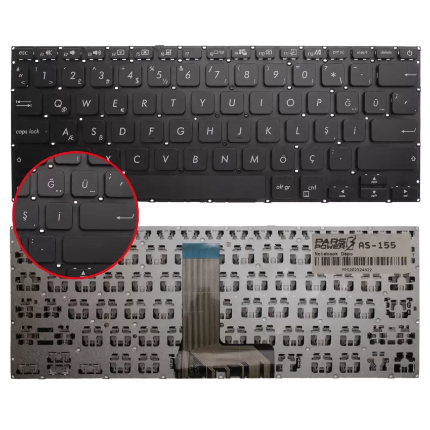Asus VivoBook 14 X409FB-BV030T Klavye (Siyah TR)