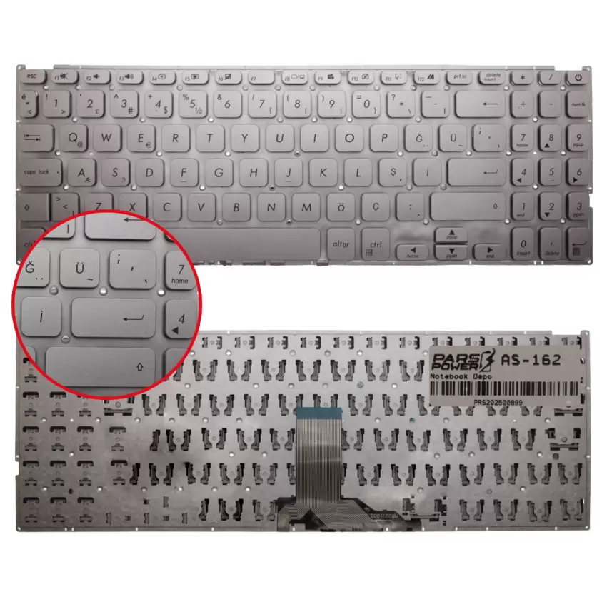 Asus D509DA-BR853 Klavye (Gümüş TR)