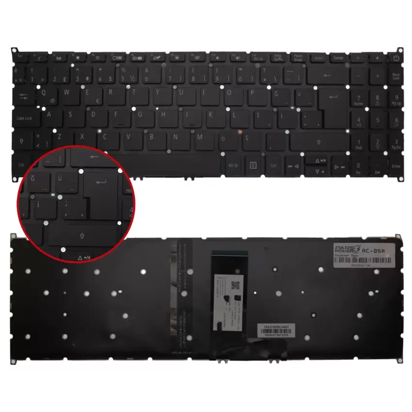 Acer Aspire PK132MD1A13, 6B.HEKN2.014 Klavye (Siyah TR)