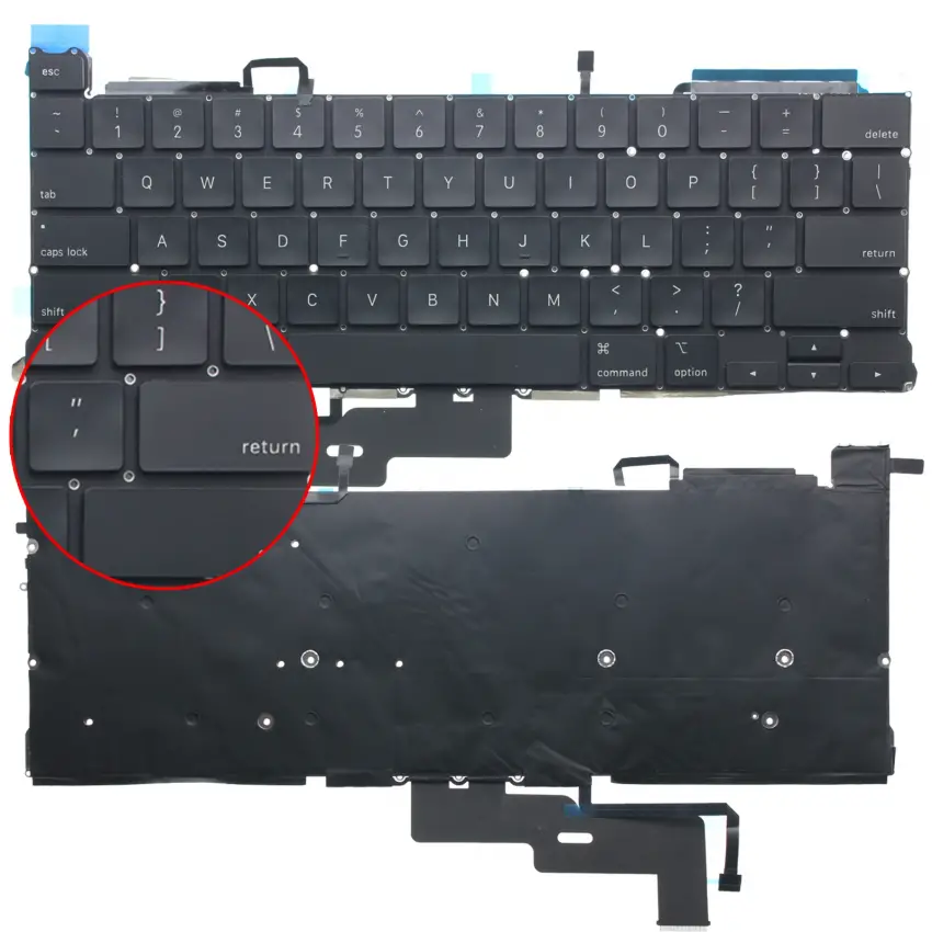 Apple MacBook Pro 13 A2289 2020 Klavye Işıklı (Siyah US)
