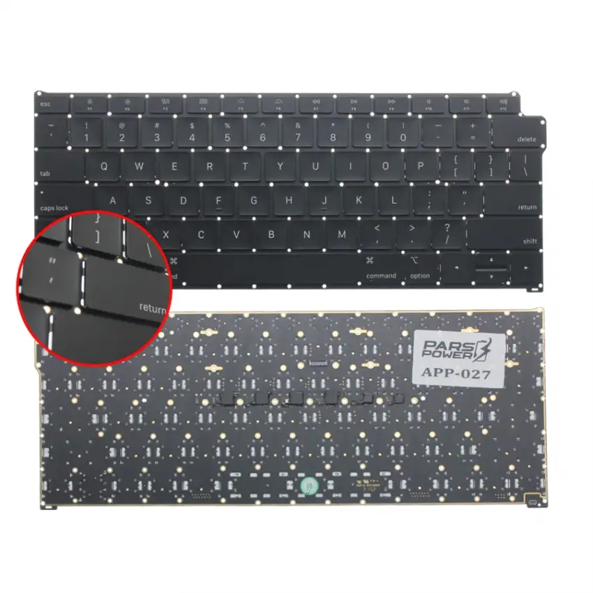 Apple MacBook Air 13 A1932 2018, 2019 Klavye (Siyah US)