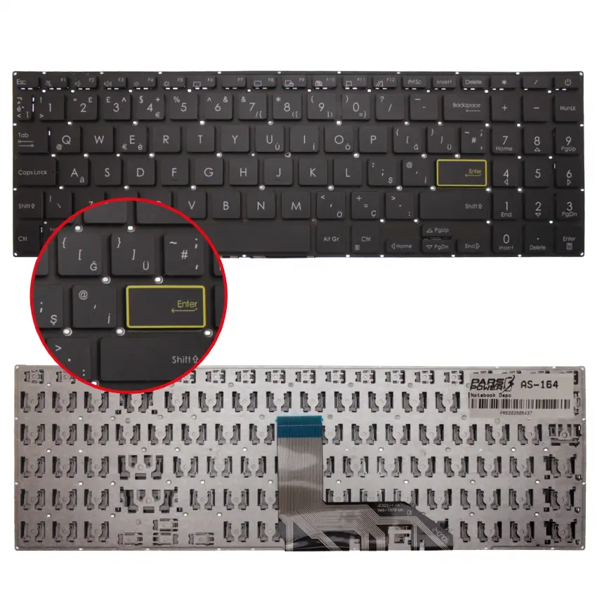 Asus Vivobook 15 K513EP-L1556T Klavye (Siyah TR)