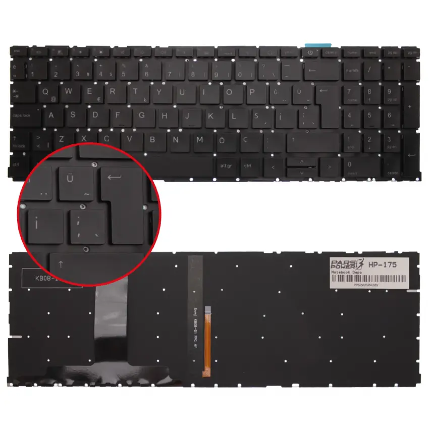 HP ProBook 450 G8 (1A886AV) Klavye Işıklı (Siyah TR)