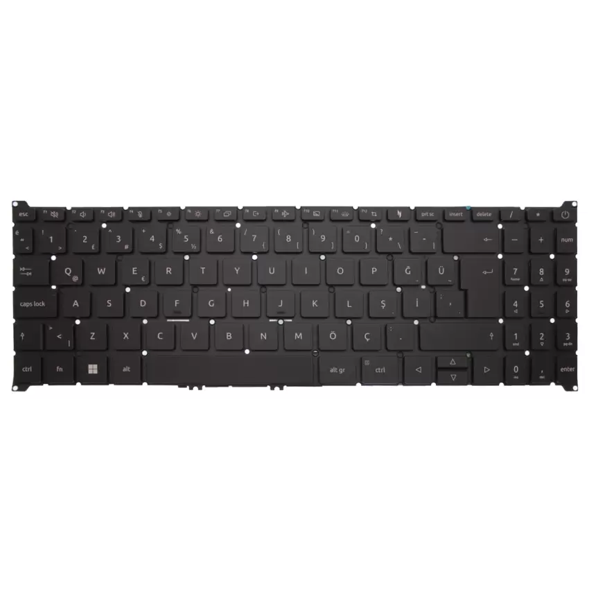 Acer Aspire 3 A315-510P-3905, A315-510P-3920 Klavye Işıklı (Siyah TR)