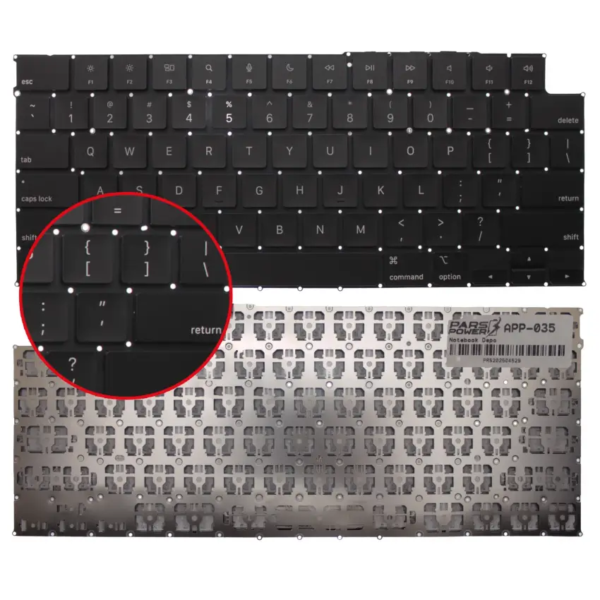 Apple MacBook Air 13 A3114 2024 EMC 8612 Klavye (Siyah US)