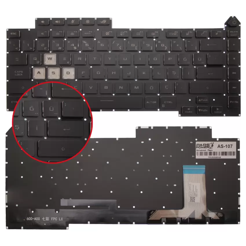 Asus Rog Strix G15 Serisi Klavye Işıklı (Siyah TR)
