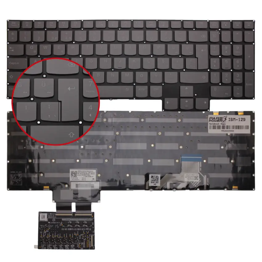 Lenovo Legion Y750-15IMH Serisi Klavye Işıklı (Füme TR)