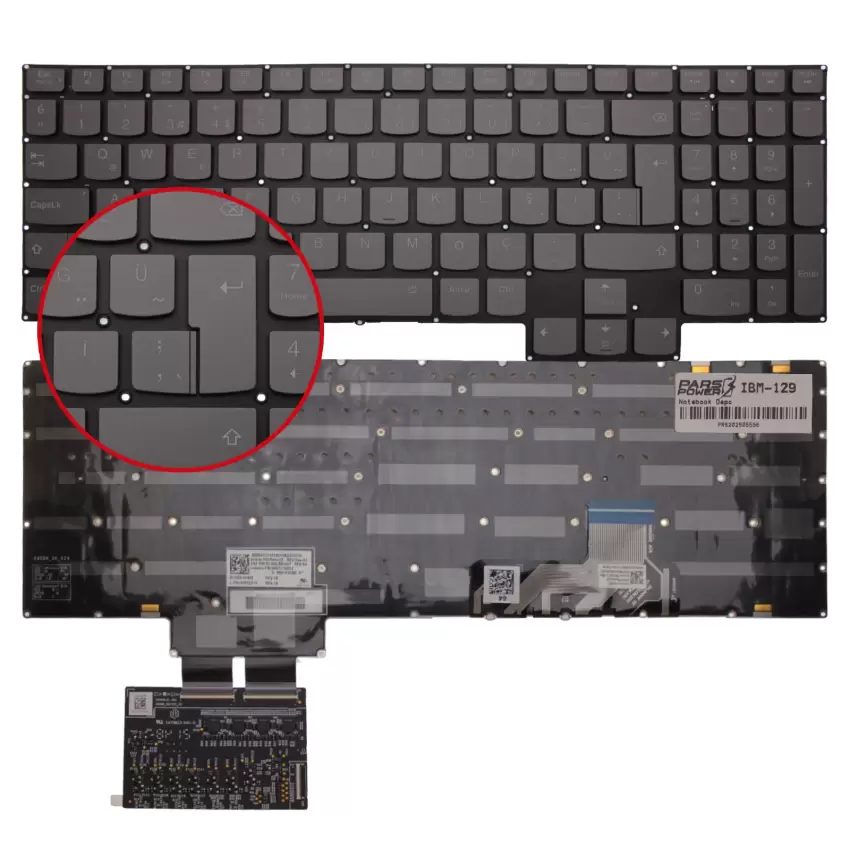 Lenovo Legion 7-16ITHG6 Serisi Klavye Işıklı (Füme TR)