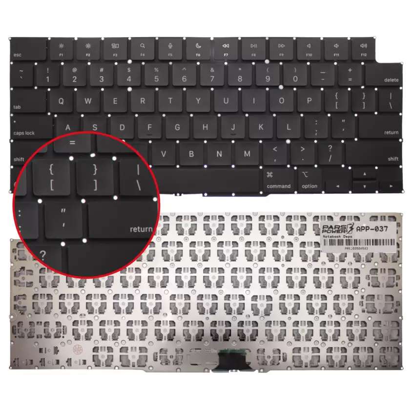 Apple Macbook Pro A2992 2023 M3 EMC 8407 Klavye (Siyah US)