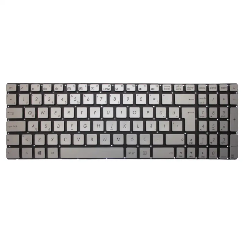 Asus ROG G552V, G552VW, G552VX Notebook Klavye Işıklı (Gümüş TR)
