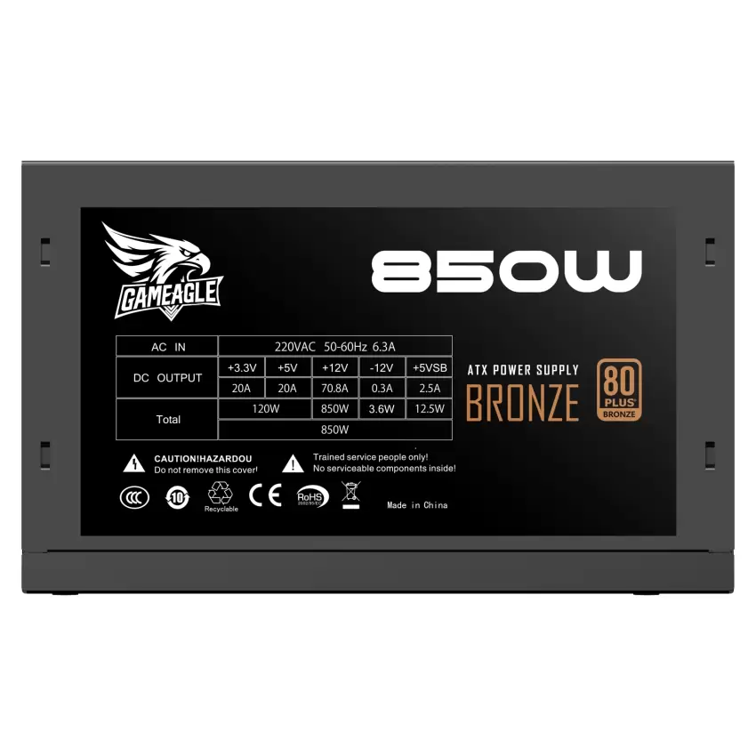 Gameagle 850W 80+ Bronz Power Supply (Siyah)