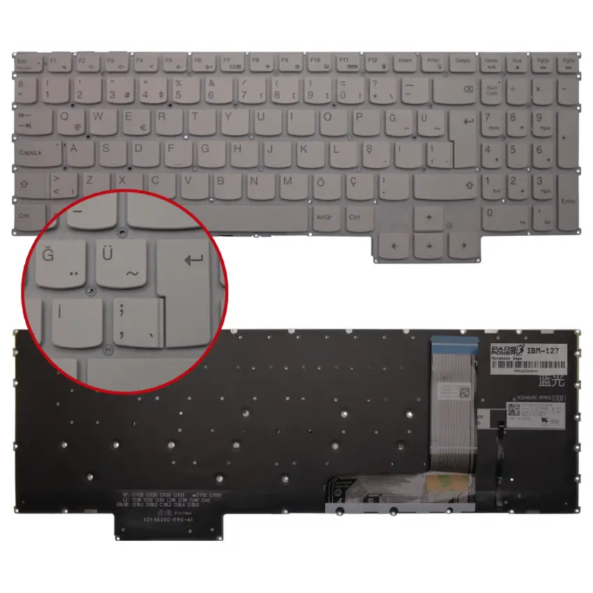 Lenovo IdeaPad Gaming 3-15ARH7 Type 82SB Klavye Işıklı (Beyaz TR)