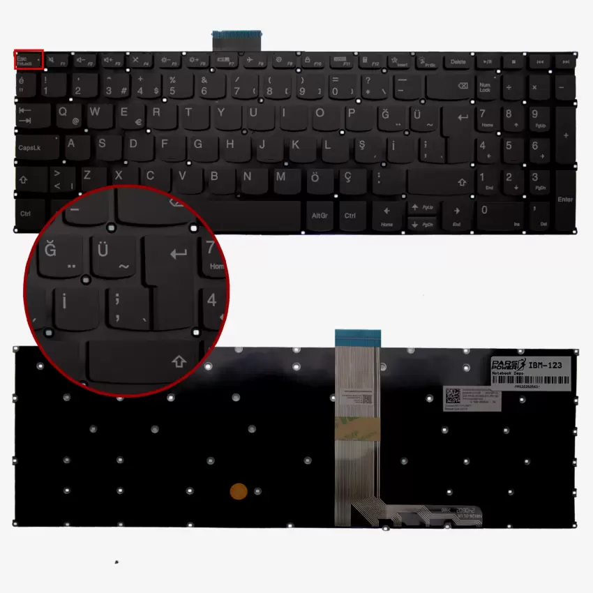 Lenovo Ideapad 5-15ıtl05 Type 82fg Klavye (Füme TR)