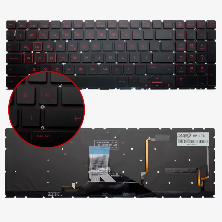 Hp Omen L57324-141, L57325-141 Klavye Işıklı (Siyah TR)