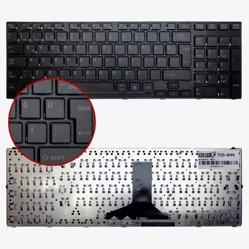 Toshiba Satellite P770-12Q, P775-100 Notebook Klavye (Siyah TR)
