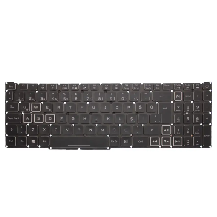 Acer Nitro 5 NH.QGXEY.003, NH.QGXEY.005 Klavye Işıklı (Siyah TR)