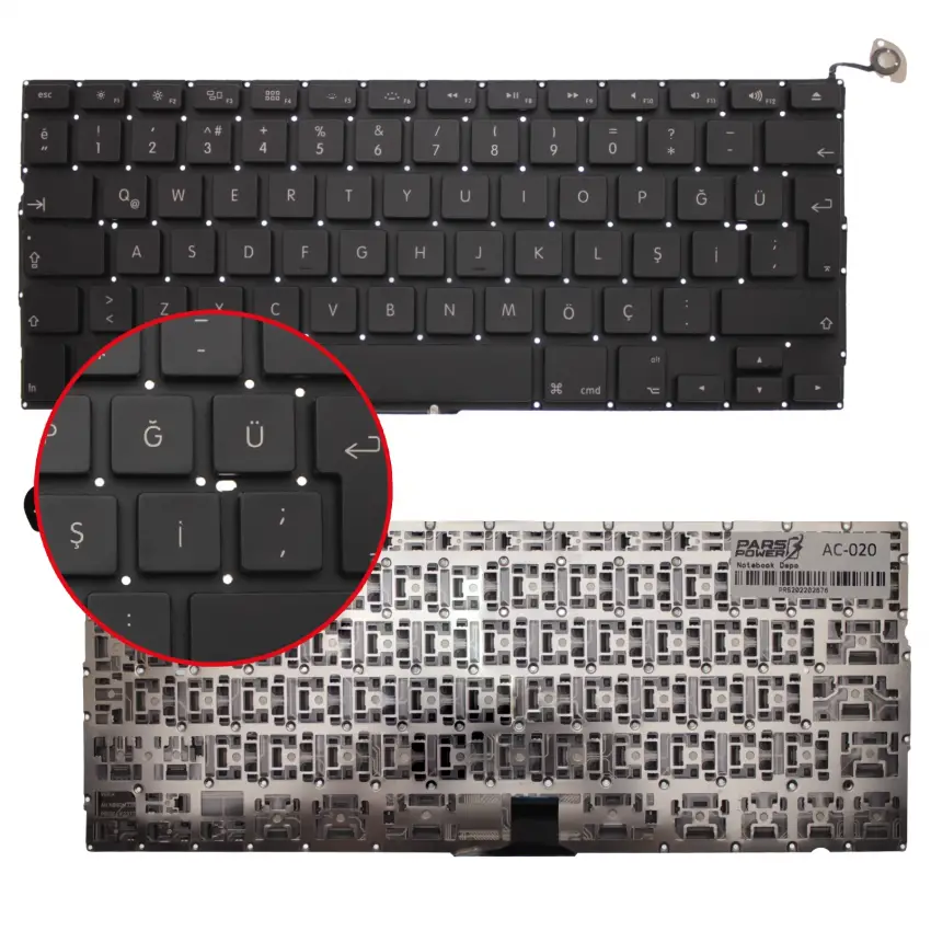 Apple MacBook Pro A1278 13.3 2012 Klavye (Siyah Tr)