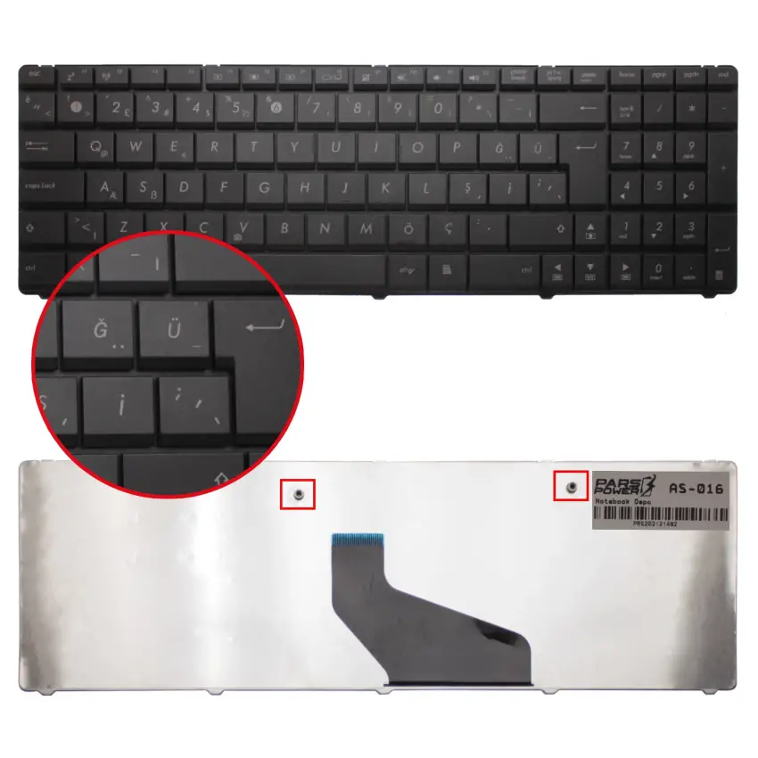 Asus A53B, A53BE, A53BR, A53BY Notebook Klavye (Siyah TR)