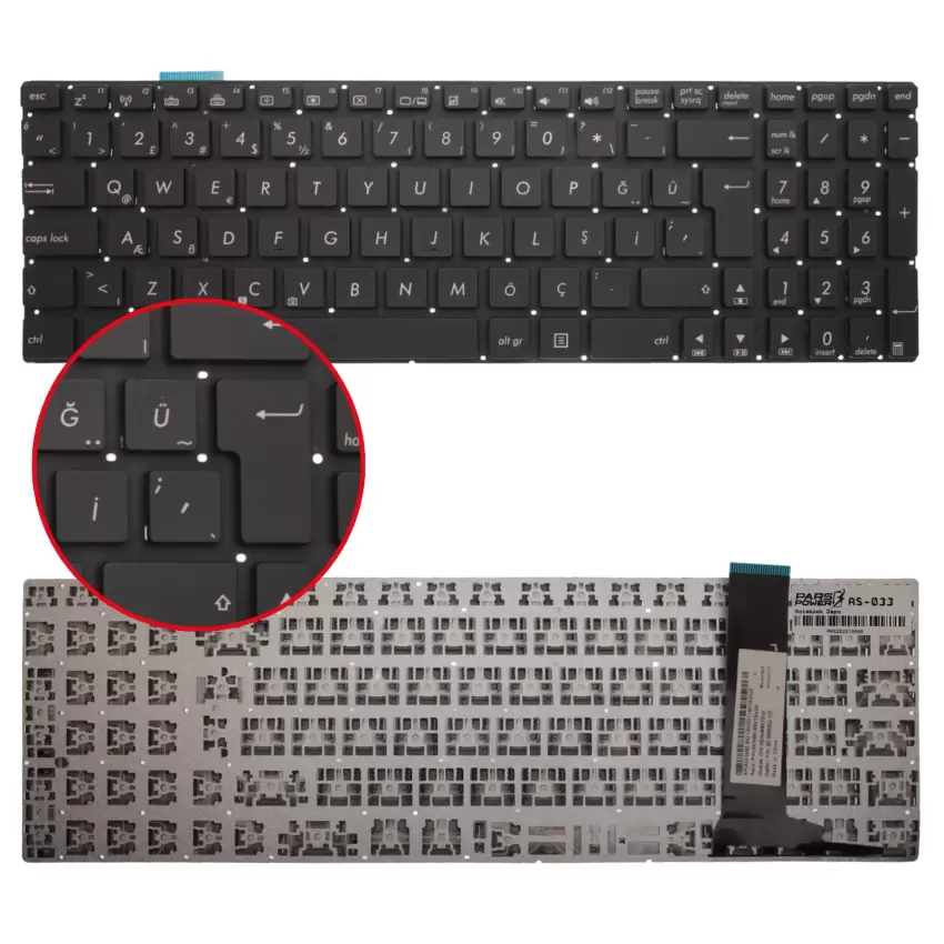 Asus G550JK, G550JX Klavye (Siyah TR)