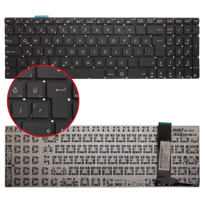 Asus N56DY, N56JK, N56JN, N56JR Klavye (Siyah TR)