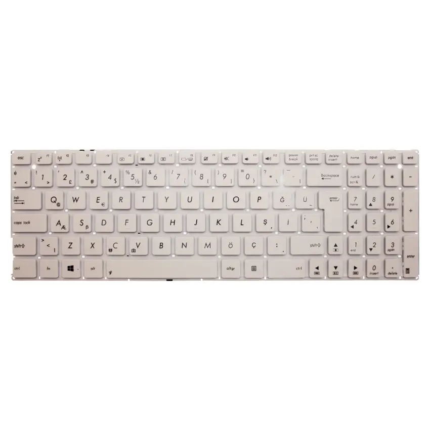 Asus 13N0-UAA0111 Uyumlu Notebook Klavyesi (Beyaz TR)
