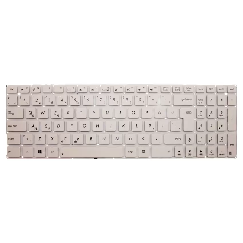 Asus X756UV Uyumlu Notebook Klavyesi (Beyaz TR)