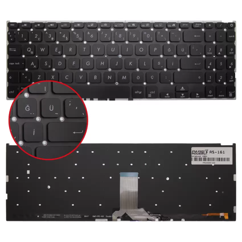 Asus X509FB-EJ152, X509JB-EJ006 Klavye Işıklı (Siyah TR)